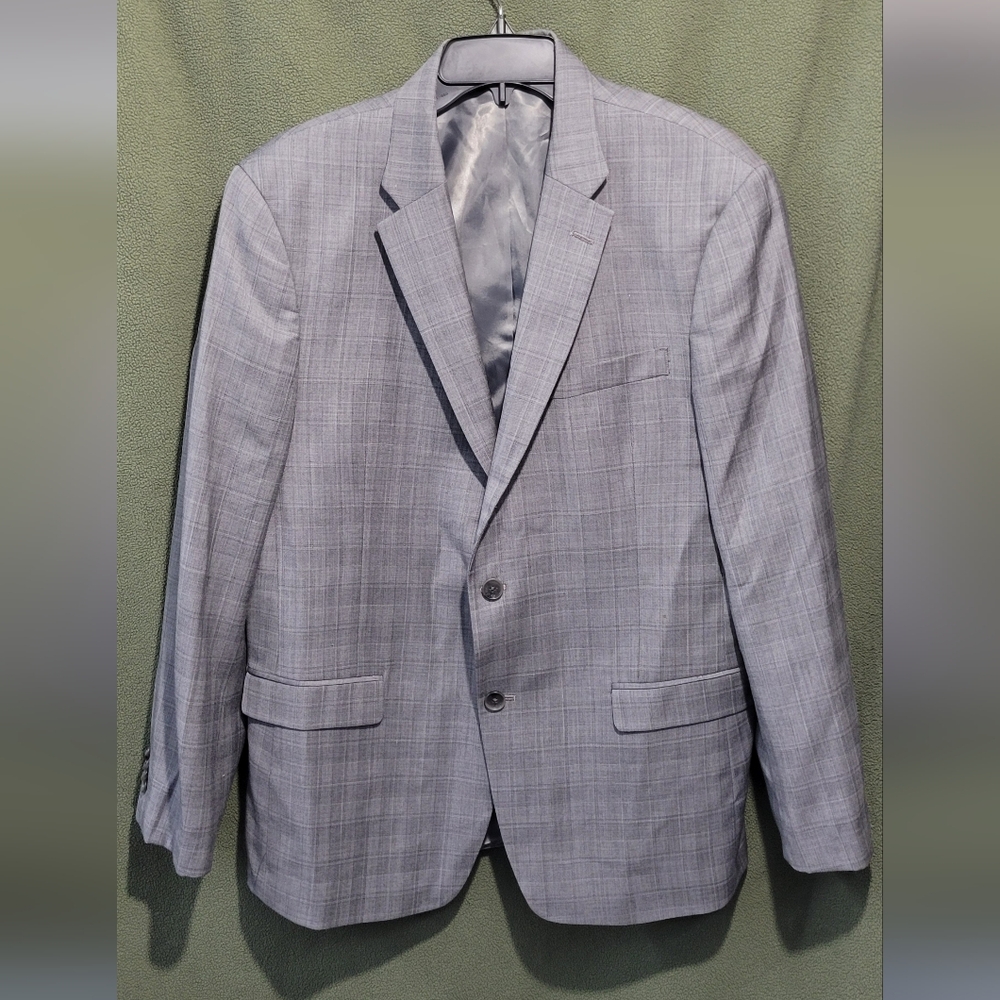 Tommy Hilfiger Classic Light Gray Plaid Men's Blazer Size 42R